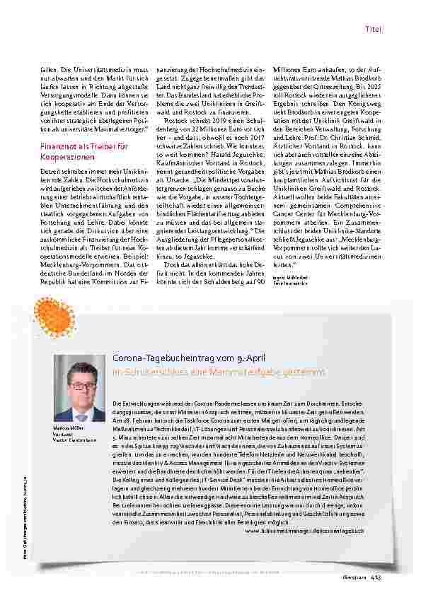 Vorschauseite 4: Universitätskliniken Leuchttürme in der Krise