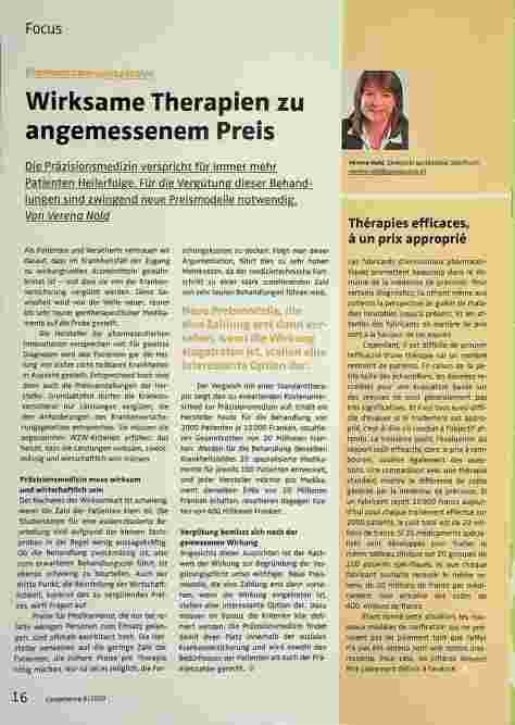 Vorschauseite 1: Krankenkassenperspektive: Wirksame Therapien zu angemessenem Preis