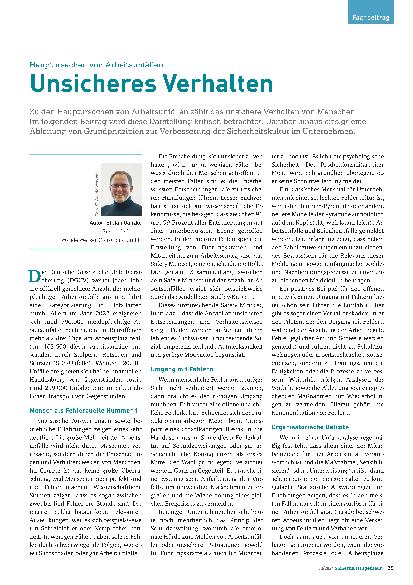 Vorschauseite 1: Hauptursachen von Arbeitsunfällen: Unsicheres Verhalten