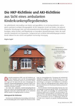 Vorschauseite 1: Die HKP-Richtlinie und AKI-Richtlinie aus Sicht eines ambulanten Kinderkrankenpflegedienstes
