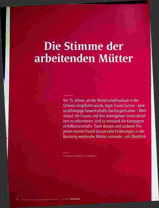 Vorschauseite 1: Die Stimme der arbeitenden Mütter