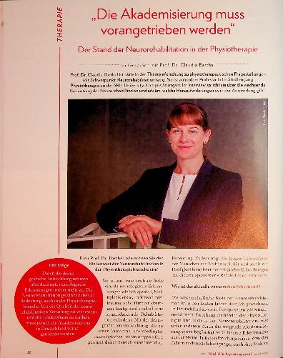 Vorschauseite 1: „Die Akademisierung muss vorangetrieben werden“ Der Stand der Neurorehabilitation in der Physiotherapie
