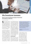 Vorschauseite 1: Die Investoren kommen. Warum ist die Gesundheitsversorgung in Deutschland für Investoren so attraktiv?