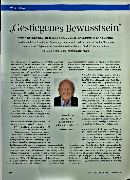 Vorschauseite 1: "Gestiegenes Bewusstsein"