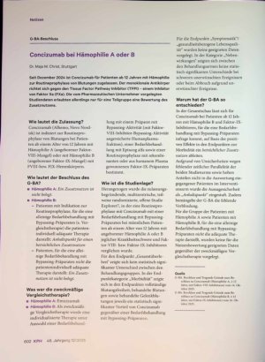 Vorschauseite 1: Concizumab bei Hämophilie A oder B