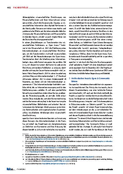 Vorschauseite 2: Kommerzielles Wissen? Transparent publizieren mit openCost