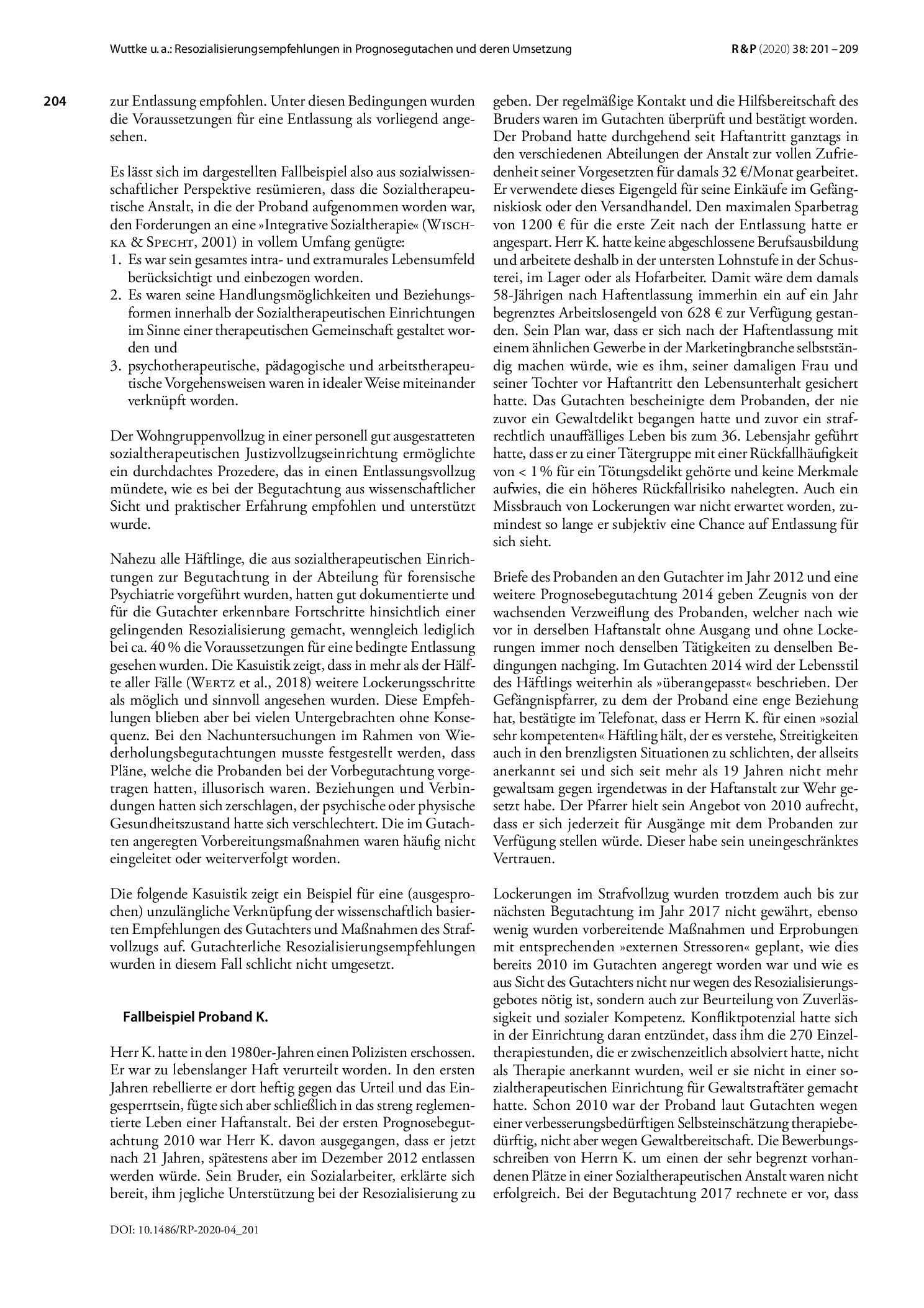 Vorschauseite 4: Resozialisierungsempfehlungen in Prognosegutachten und deren Umsetzung – Ein Werkstattbericht