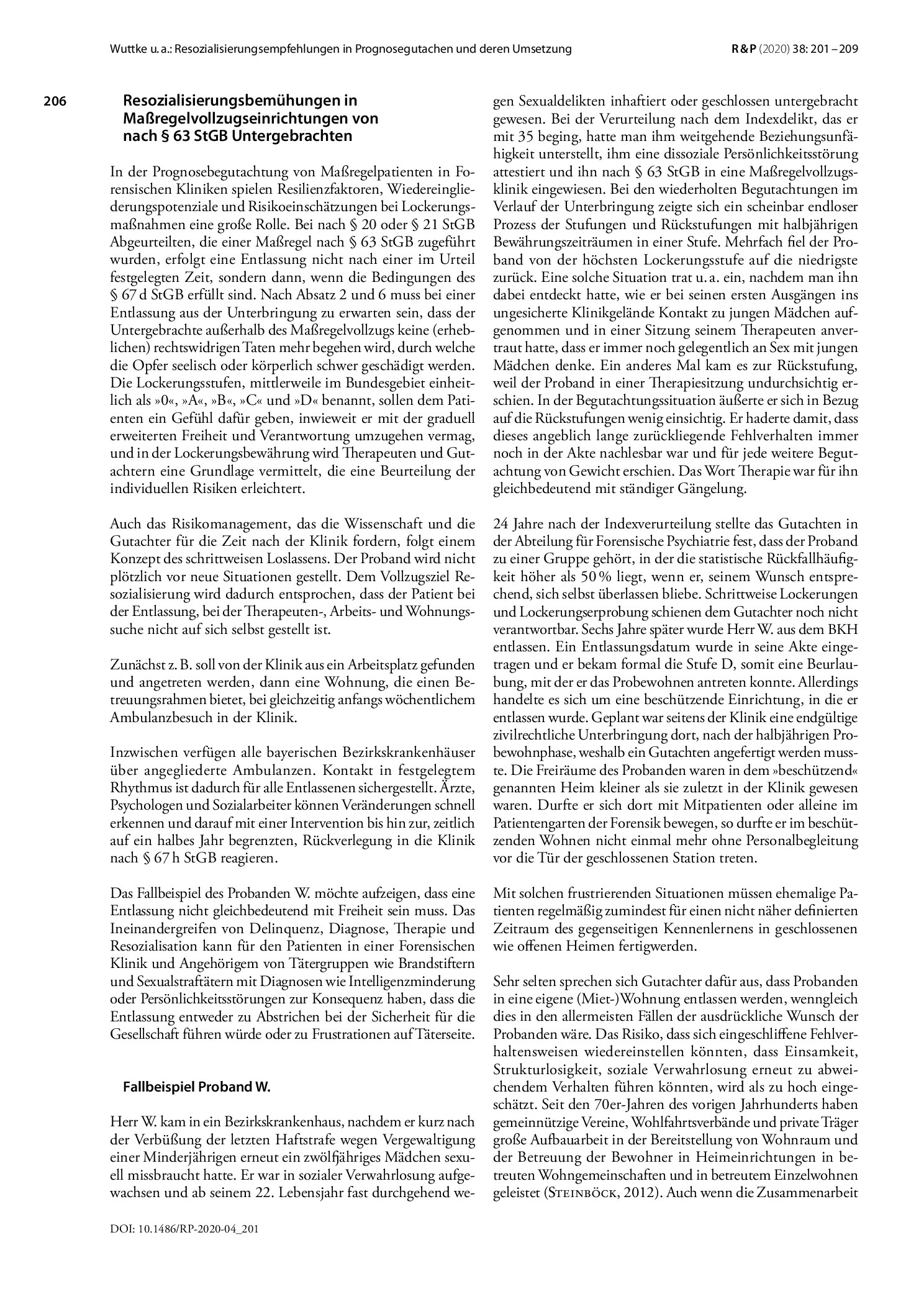 Vorschauseite 6: Resozialisierungsempfehlungen in Prognosegutachten und deren Umsetzung – Ein Werkstattbericht