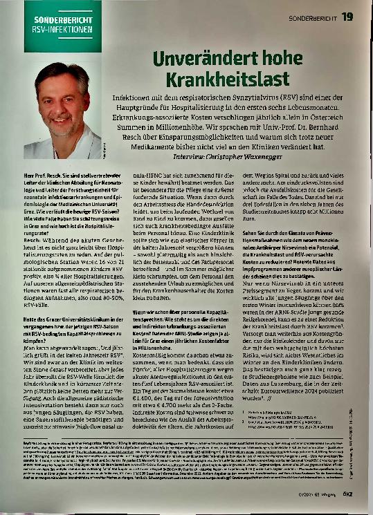 Vorschauseite 1: Unverändert hohe Krankheitslast