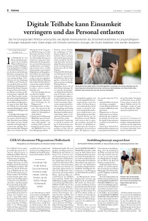 Vorschauseite 1: Digitale Teilhabe kann Einsamkeit verringern und das Personal entlasten