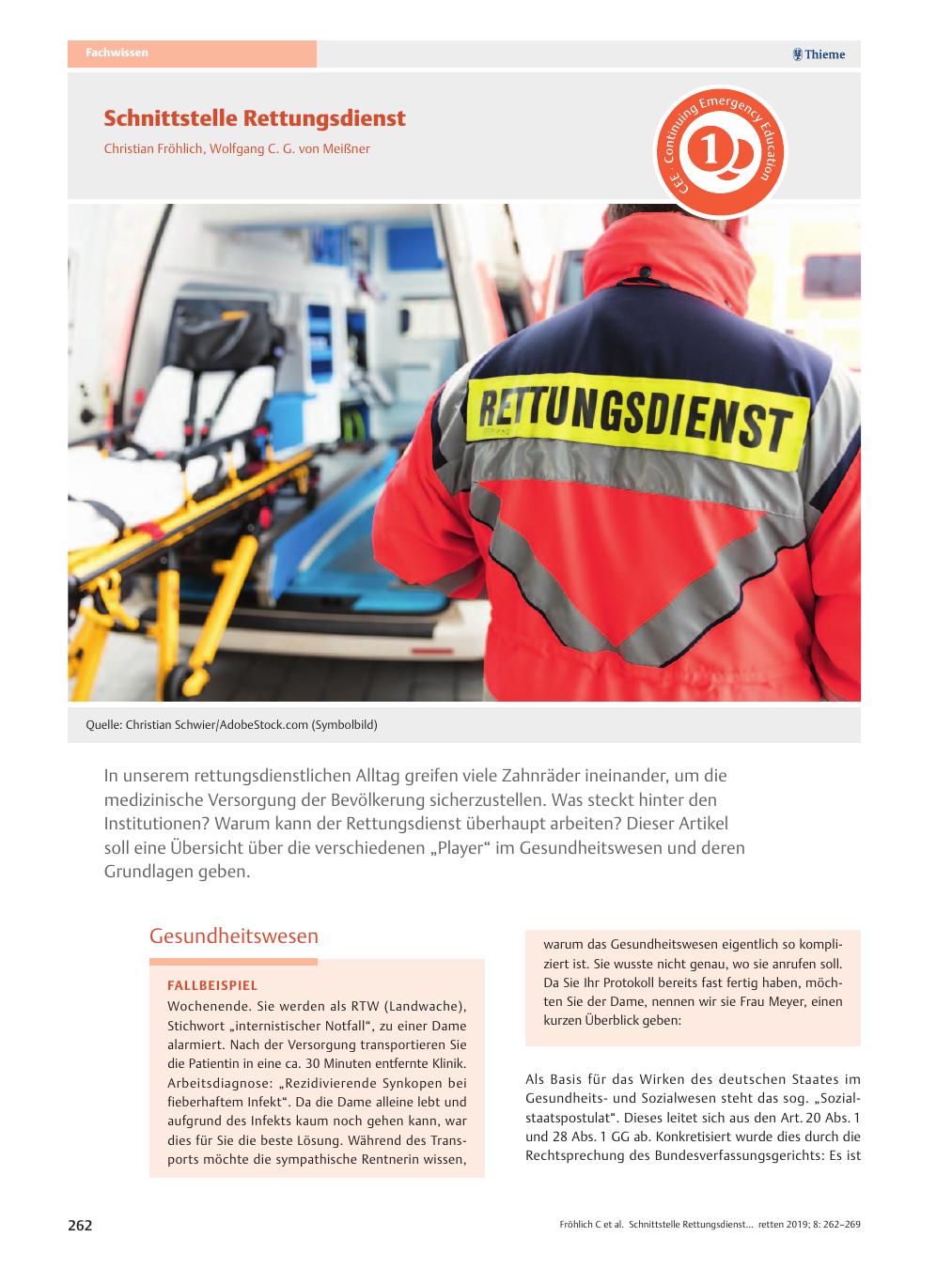 Vorschauseite 1: Schnittstelle Rettungsdienst
