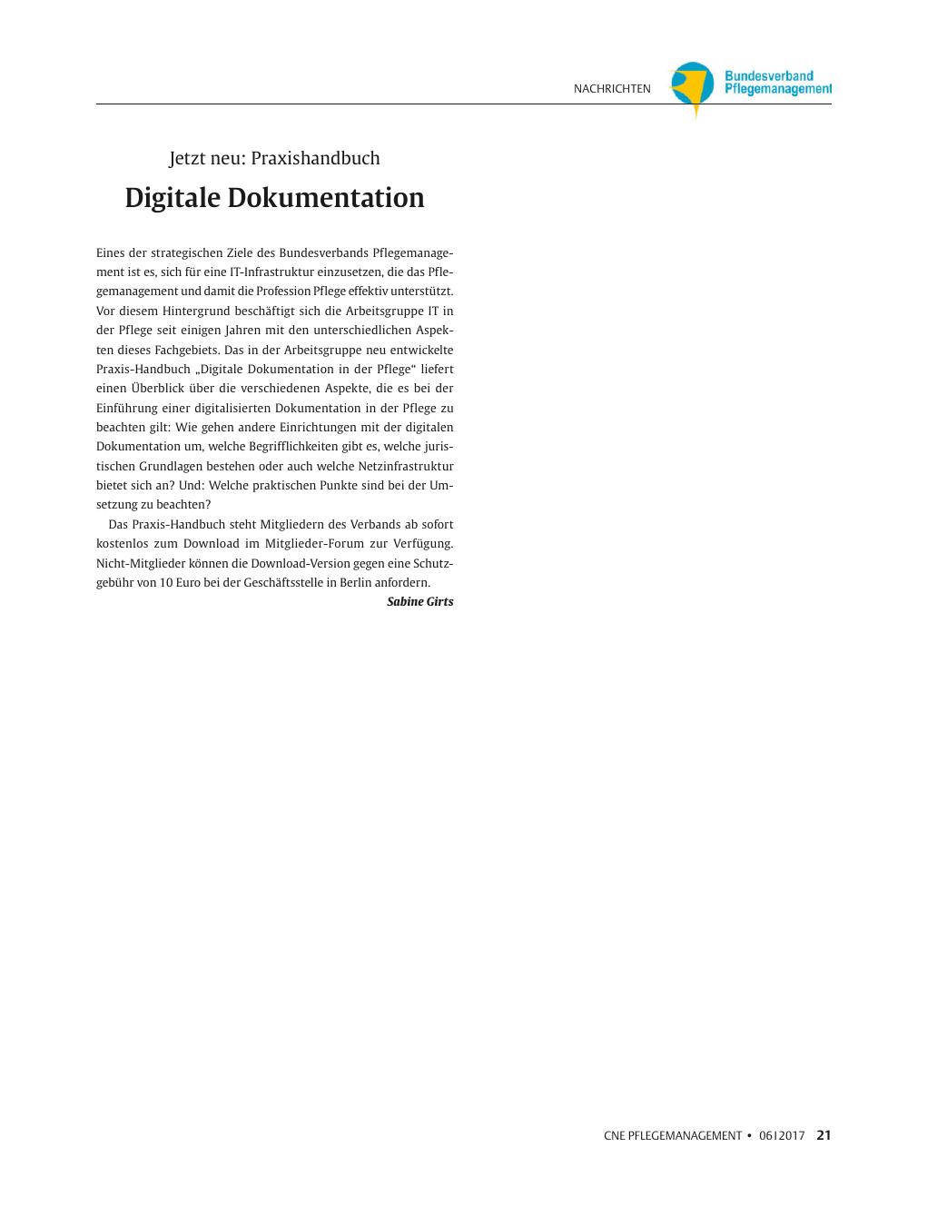 Vorschauseite 1: Digitale Dokumentation