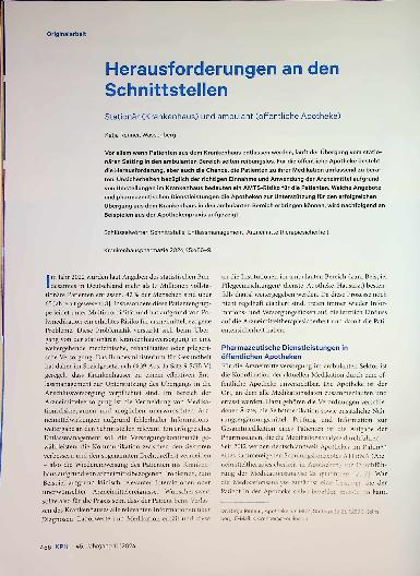 Vorschauseite 1: Herausforderungen an den Schnittstellen