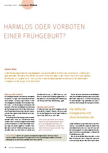 Vorschauseite 1: Harmlos oder Vorboten einer Frühgeburt?