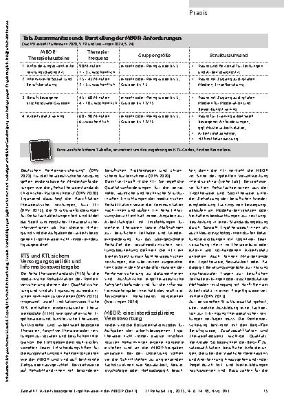 Vorschauseite 2: Qualitätsgesichert, aber wenig bekannt Arbeitsbezogene Ergotherapie in der MBOR (Teil 1)