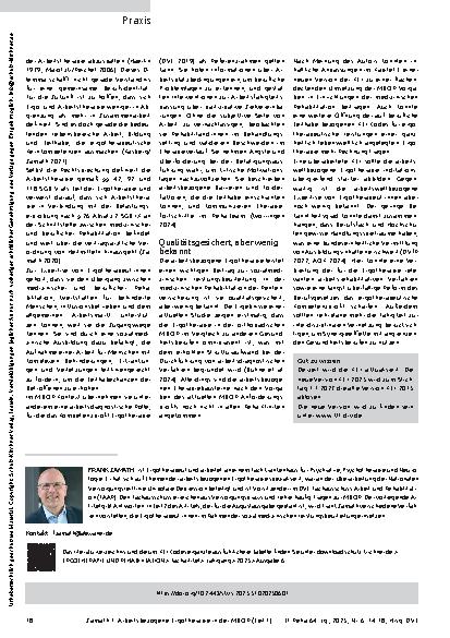 Vorschauseite 5: Qualitätsgesichert, aber wenig bekannt Arbeitsbezogene Ergotherapie in der MBOR (Teil 1)