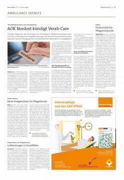 Vorschauseite 1: Versorgungsassistenz in der Hausarztpraxis Bayern AOK Nordost kündigt Verah-Care.