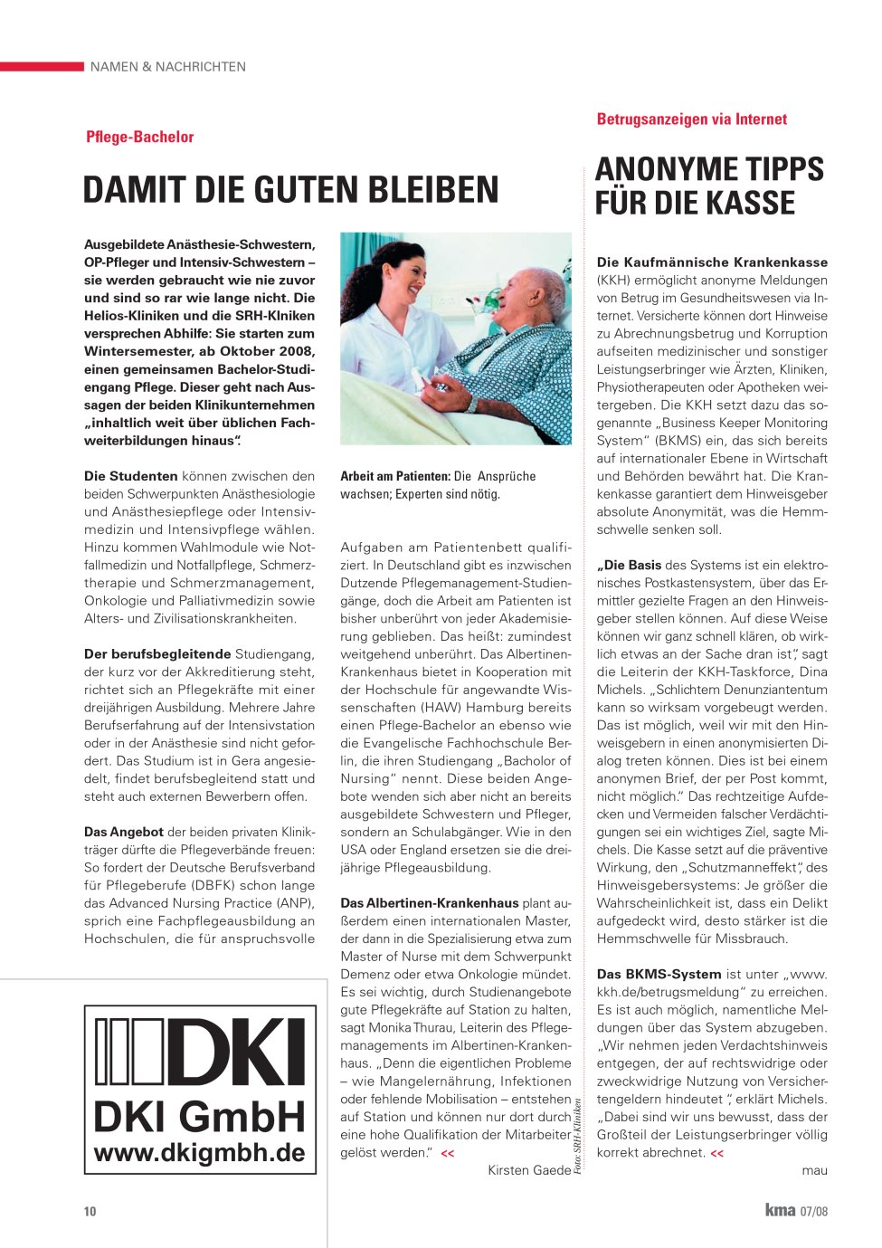 Vorschauseite 1: Anonyme Tipps für die Kasse