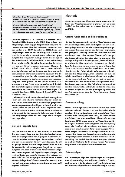 Vorschauseite 2: Spannungsfelder in der Pflege von Kindern mit kritisch chronischen Erkrankungen