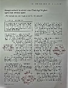 Vorschauseite 1: Hospizarbeit in einer von Gleichgültigkeit verschmutzten Welt - Erkenntnisse aus der Hospizarbeit für die Zukunft