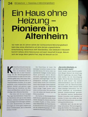 Vorschauseite 1: Ein Haus ohne Heizung - Pioniere im Altenheim