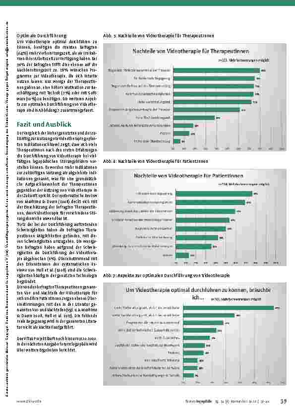 Vorschauseite 4: Digitalisierungschancen – Umsetzung von Videotherapie im Lockdown: Ergebnisse der Online-Befragung aus dem Forschungsprojekt „ViTaL”
