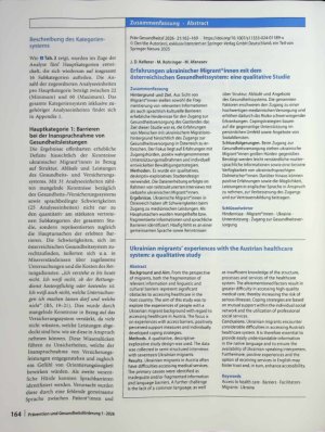 Vorschauseite 3: Erfahrungen ukrainischer Migrant*innen mit dem österreichischen Gesundheitssystem: eine qualitative Studie