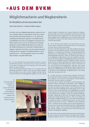 Vorschauseite 1: Möglichmacherin und Wegbereiterin Ein Rückblick auf eine besondere Zeit