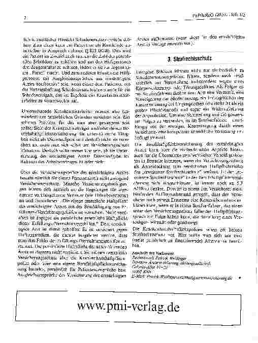 Vorschauseite 2: Haftung und Versicherung ermächtigter Krankenhausärzte