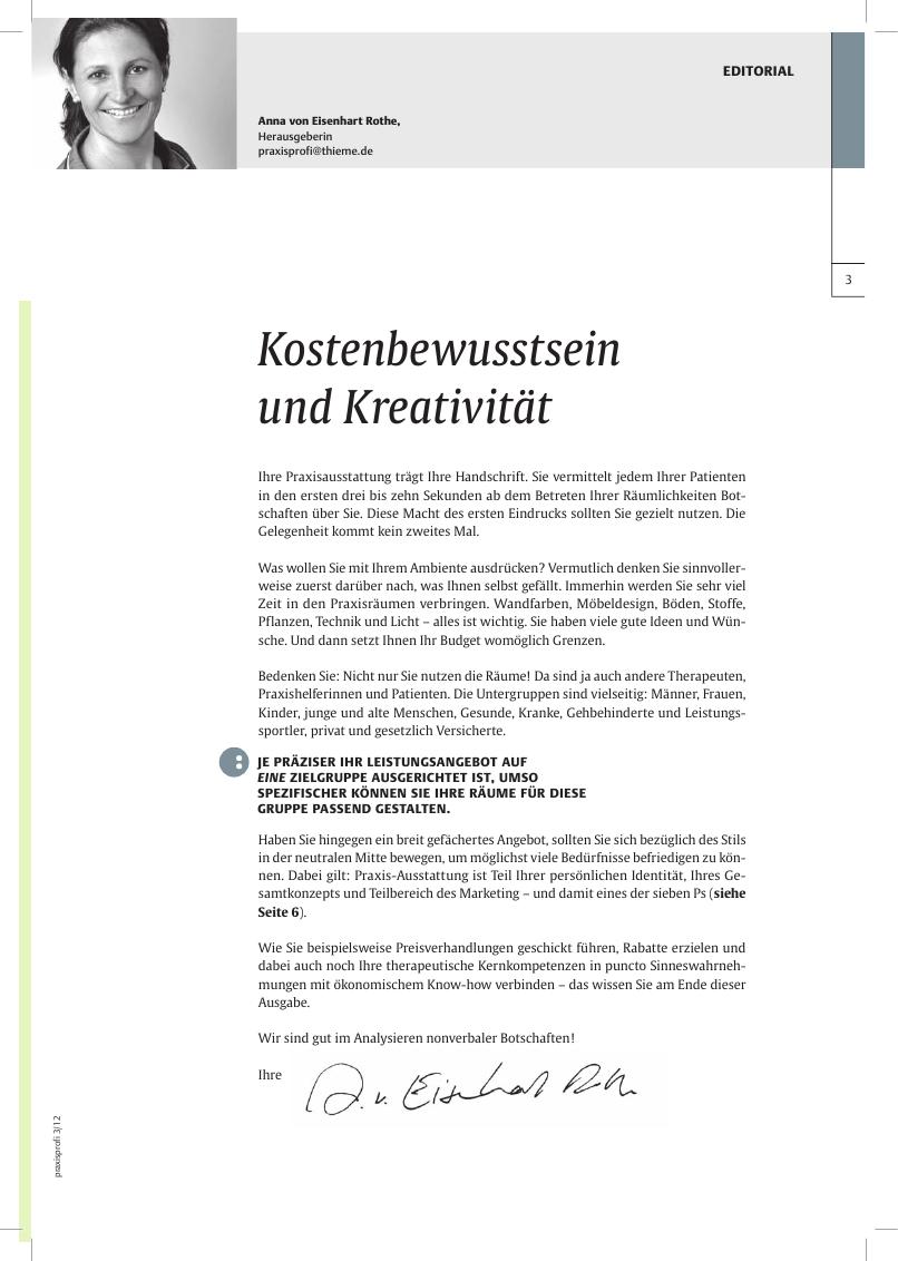 Vorschauseite 1: Kostenbewusstsein und Kreativität