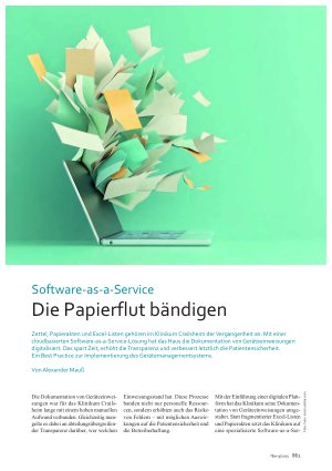 Vorschauseite 1: Software-as-a-Service Die Papierflut bändigen