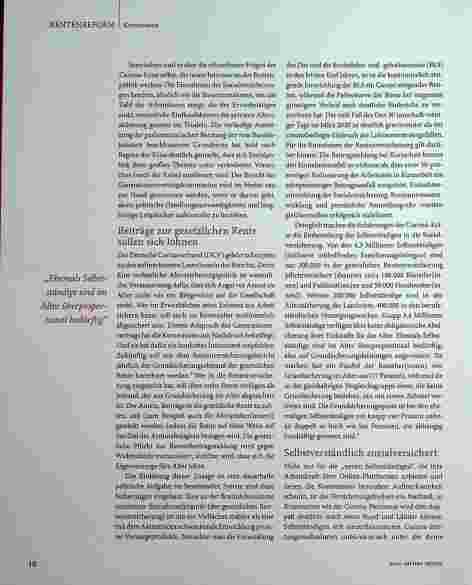 Vorschauseite 2: Die Rente ist...sicher, armutsfest und geschlechtergerecht.