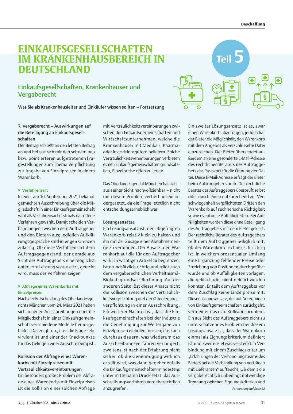 Vorschauseite 1: Einkaufsgesellschaften im Krankenhausbereich in Deutschland: Einkaufsgesellschaften, Krankenhäuser und Vergaberecht
