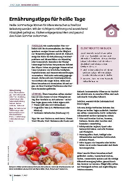 Vorschauseite 1: Ernährungstipps für heiße Tage