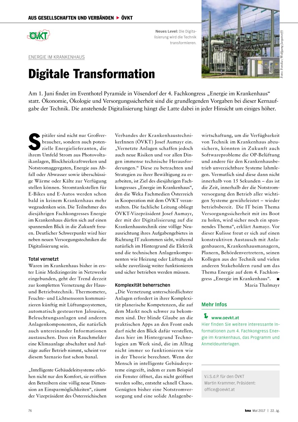 Vorschauseite 1: Energie im Krankenhaus: Digitale Transformation