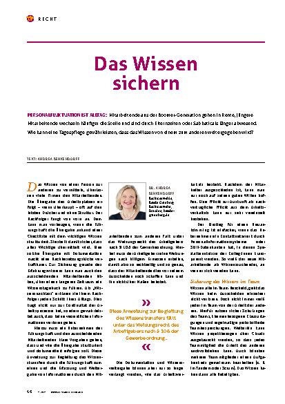 Vorschauseite 1: Das Wissen sichern