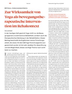Vorschauseite 1: Zur Wirksamkeit von Yoga als bewegungstherapeutische Intervention im Rehakontext