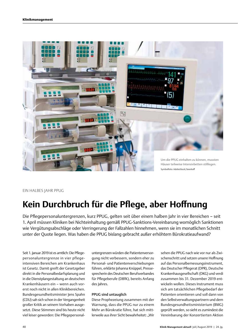 Vorschauseite 1: Ein halbes Jahr PPUG: Kein Durchbruch für die Pflege, aber Hoffnung
