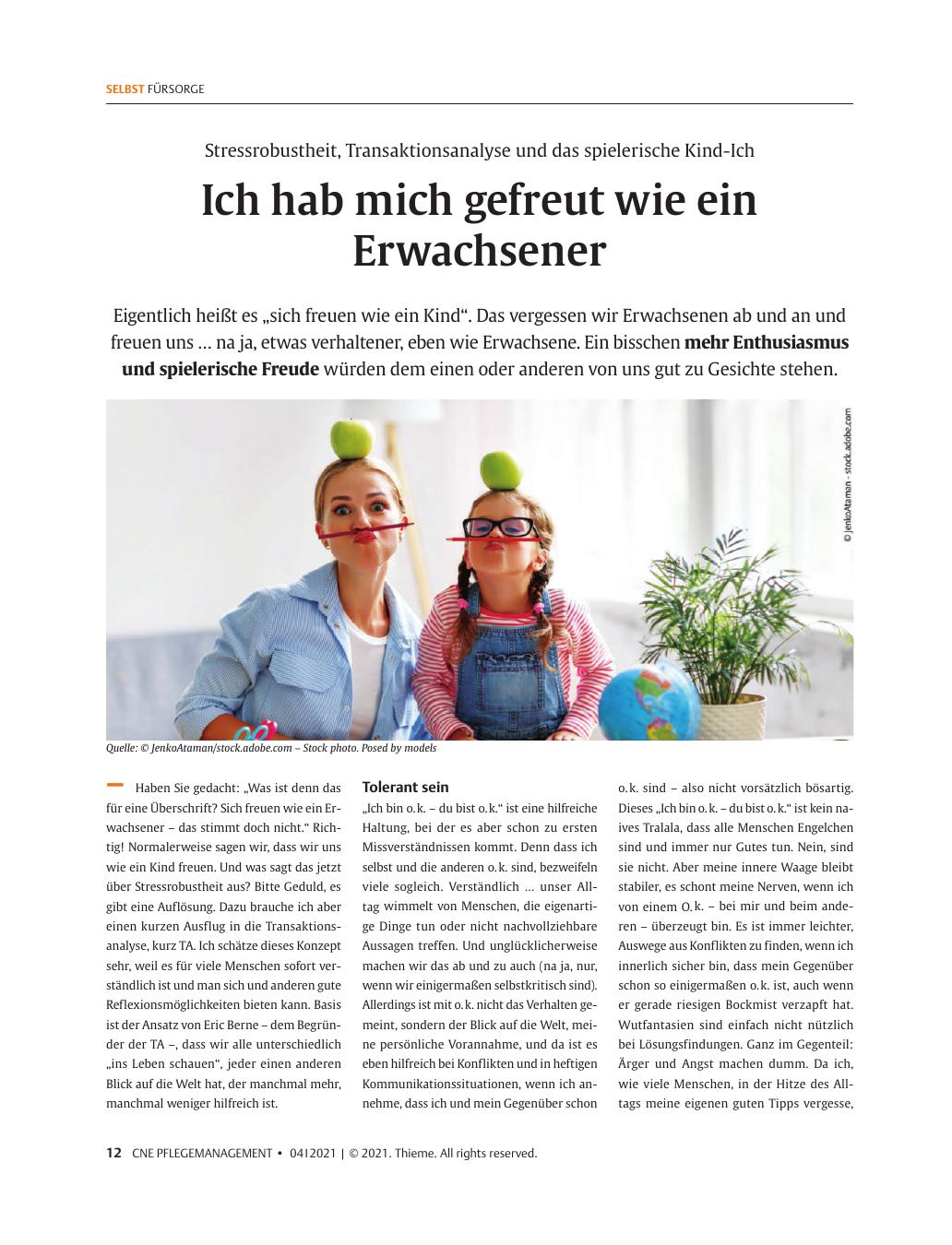 Vorschauseite 1: Ich habe mich gefreut wie ein Erwachsener.
