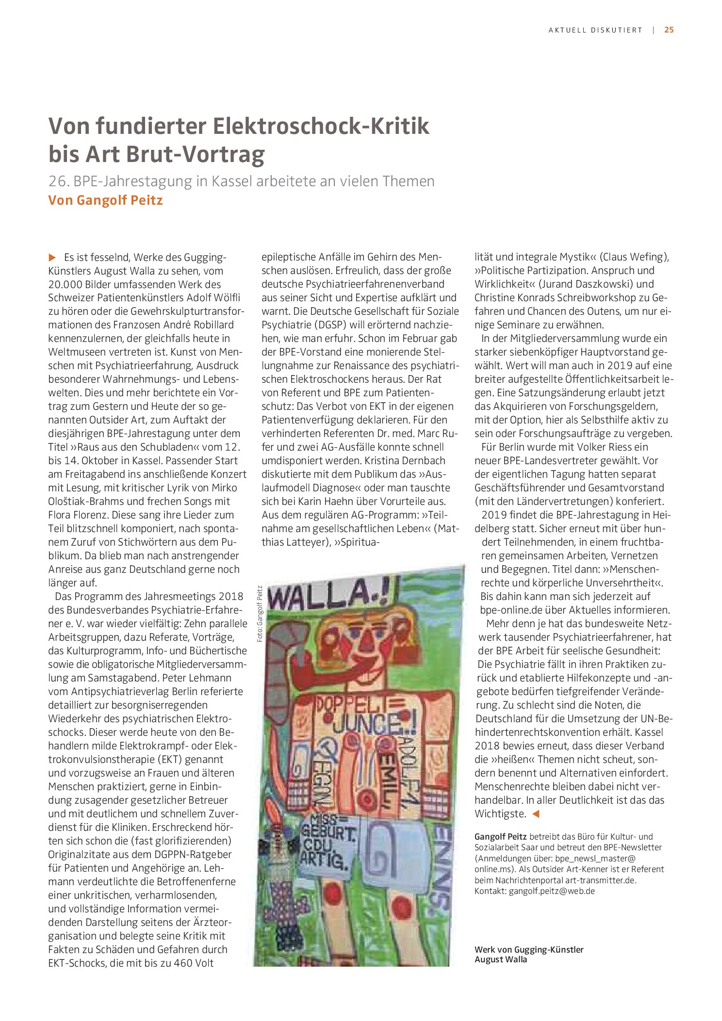 Vorschauseite 1: Von fundierter Elektroschock-Kritik bis Art Brut-Vortrag