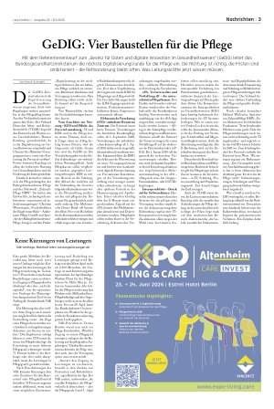 Vorschauseite 1: GeDIG: Vier Baustellen für die Pflege