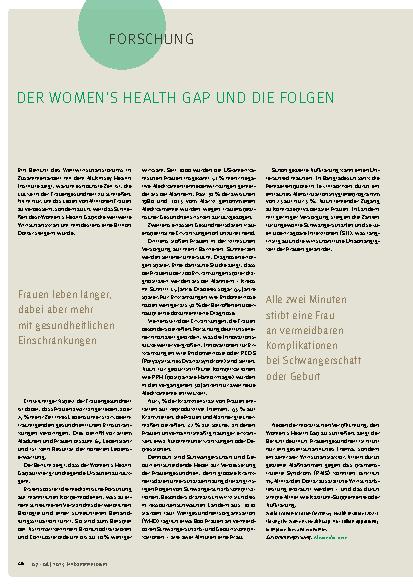 Vorschauseite 1: Der Women, s Health Gap und die Folgen