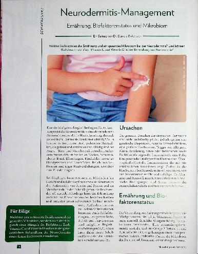 Vorschauseite 1: Neurodermitis-Management Ernährung, Biofaktorenstatus und Mikrobiom