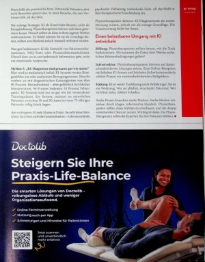 Vorschauseite 2: „Kl ist ein Werkzeug, kein Wundermittel“ Künstliche Intelligenz in der Physiotherapie