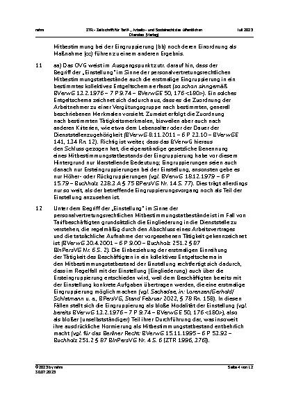 Vorschauseite 4: III. Personalvertretungsund Betriebsverfassungsrecht Mitbestimmung bei Höhergruppierungsanträgen nach § 29d TVÜ-Länder