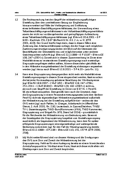 Vorschauseite 5: III. Personalvertretungsund Betriebsverfassungsrecht Mitbestimmung bei Höhergruppierungsanträgen nach § 29d TVÜ-Länder