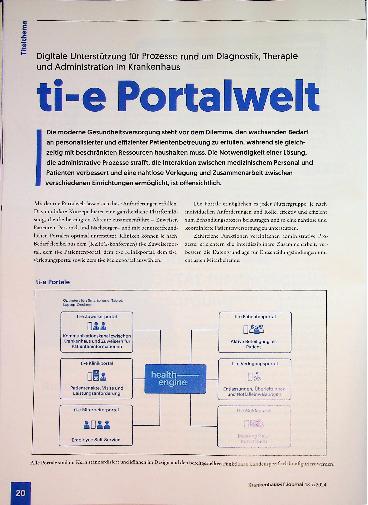 Vorschauseite 1: Die Portalwelt: Digitale Unterstützung für Prozesse rund um Diagnostik, Therapie und Administration im Krankenhaus.