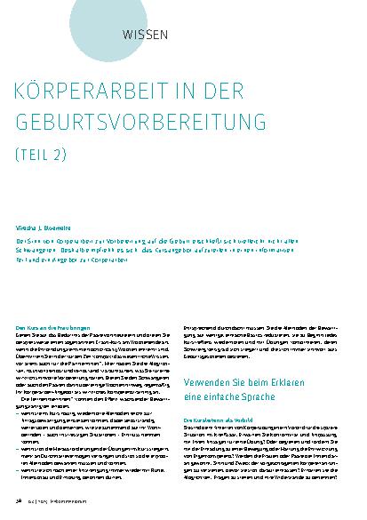 Vorschauseite 1: Körperarbeit in der Geburtsvorbereitung ( Teil 2 )