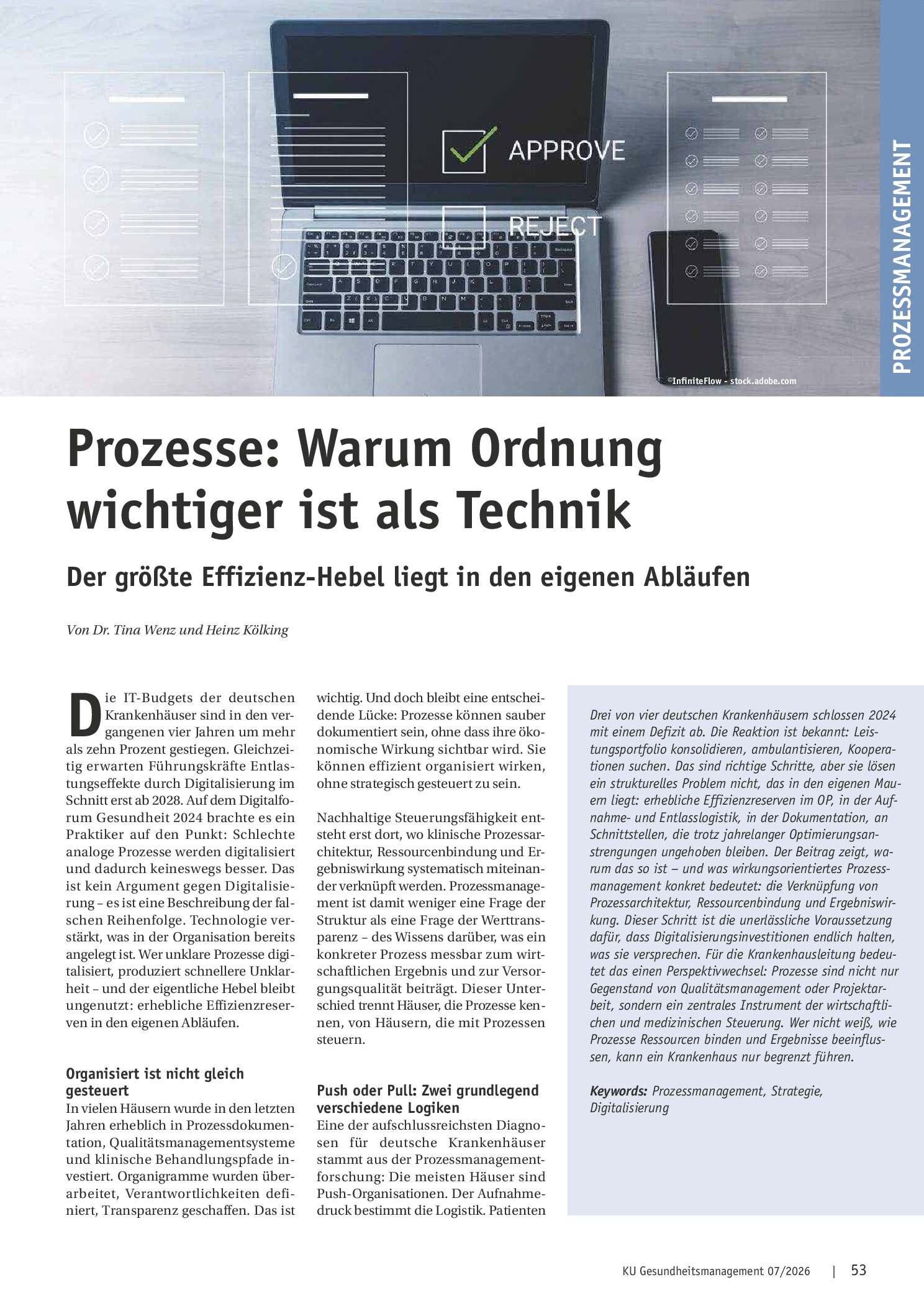 Vorschauseite 1: Prozesse: Warum Ordnung wichtiger ist als Technik. Der größte Effizienz-Hebel liegt in den eigenen Abläufen