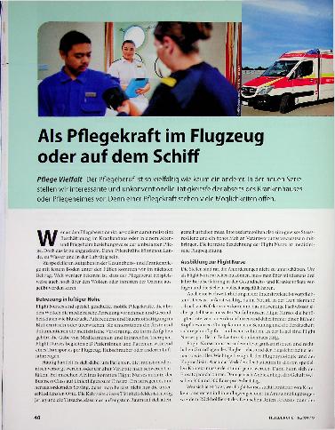 Vorschauseite 1: Als Pflegekraft im Flugzeug oder auf dem Schiff
